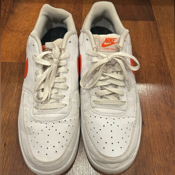 Nike Court Vision Mens Red White Low Size 12 Casual Sneakers - Picture 5 of 7